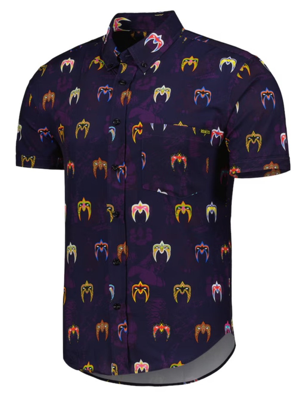 WWE x RSVLTS The Ultimate Warrior Purple Button Down Shirt Mens Sz Medium